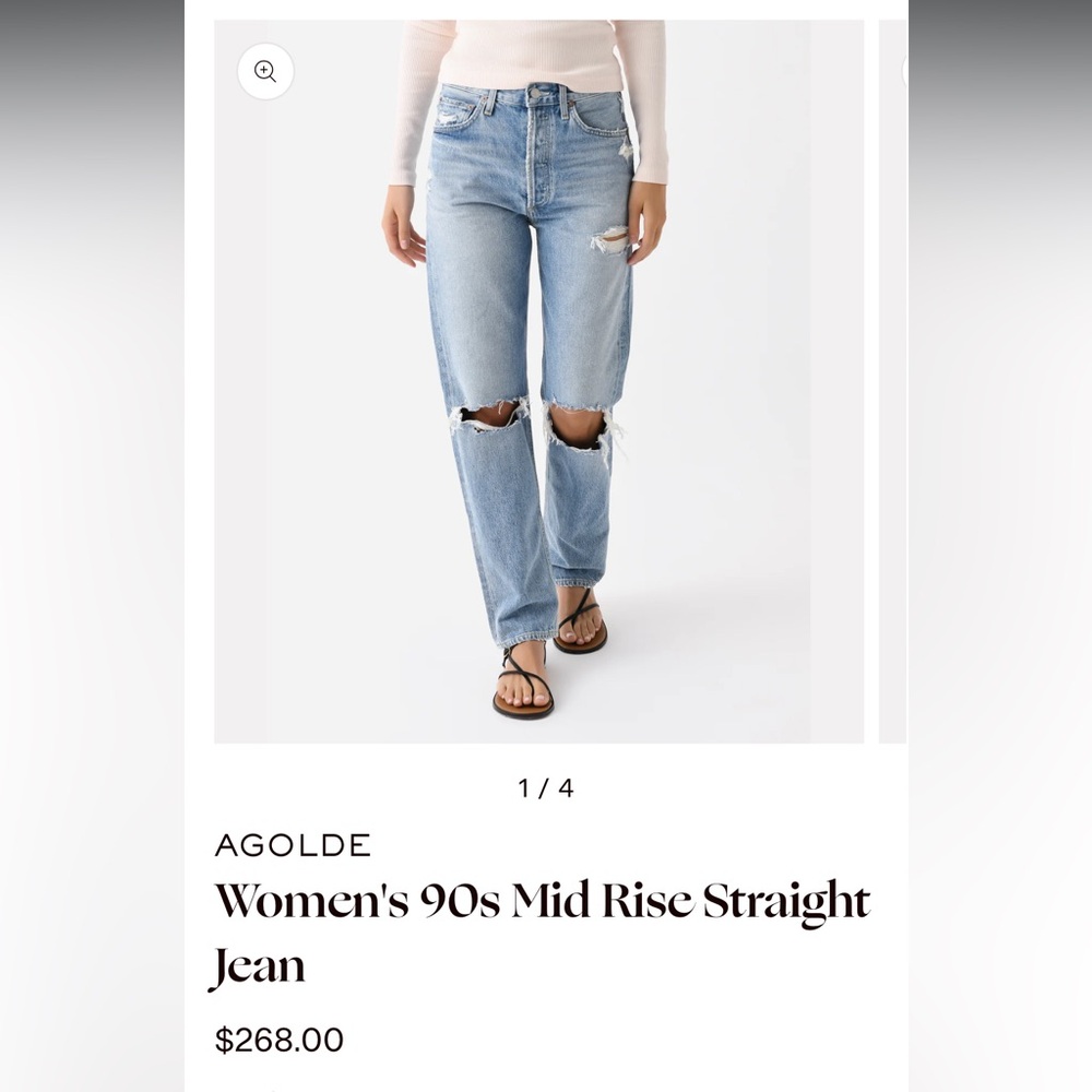 AGOLDE Women's 90s Mid Rise Straight Jean